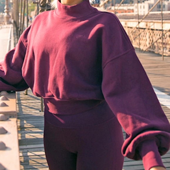 SPIRITUAL GANGSTER Blake Mock Neck Crop Sweatshirt - Picture 3 of 14